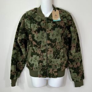 Prana Green and Brown Bomber Jacket